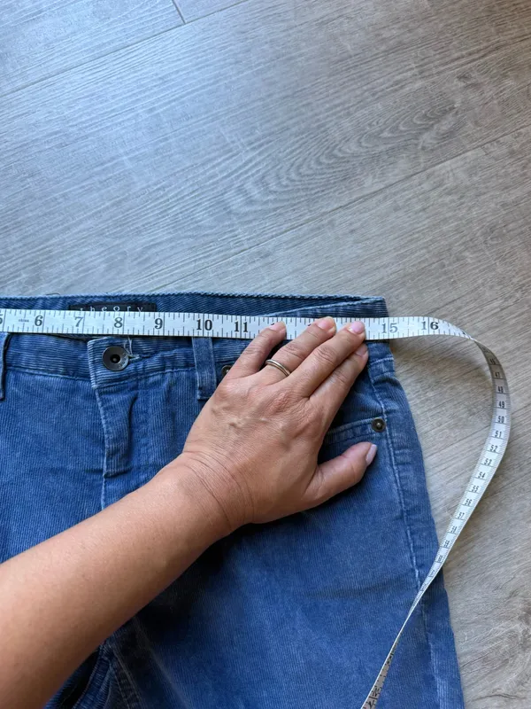 Theory Blue Corduroy Pants Size 2 Low Rise Flare Bootcut Retro Y2K Style - Image 8