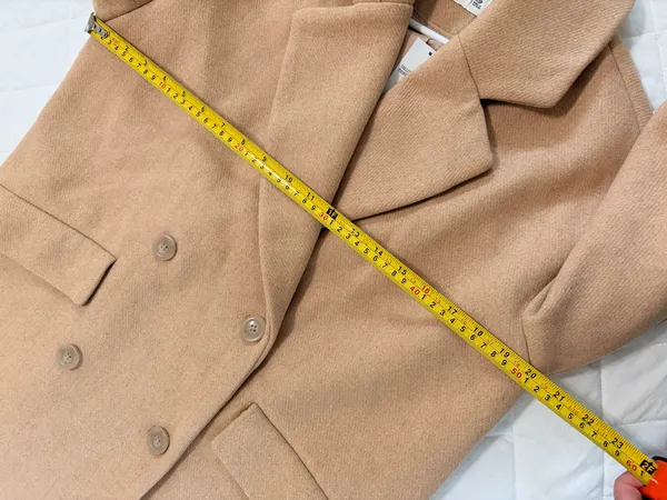 Abercrombie & Fitch Camel Double Breasted Coat XS Petite Old Money Quiet Luxury - Image 8