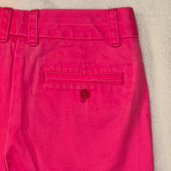 J. Crew Neon Pink Chino Bermuda Shorts Size 4 Broken In Tailored Fit - Image 5