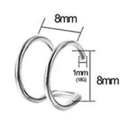 BRAND NEW Set of Stainless Steel Cartilage Ear Cuffs (Double Hoops) - Image 2