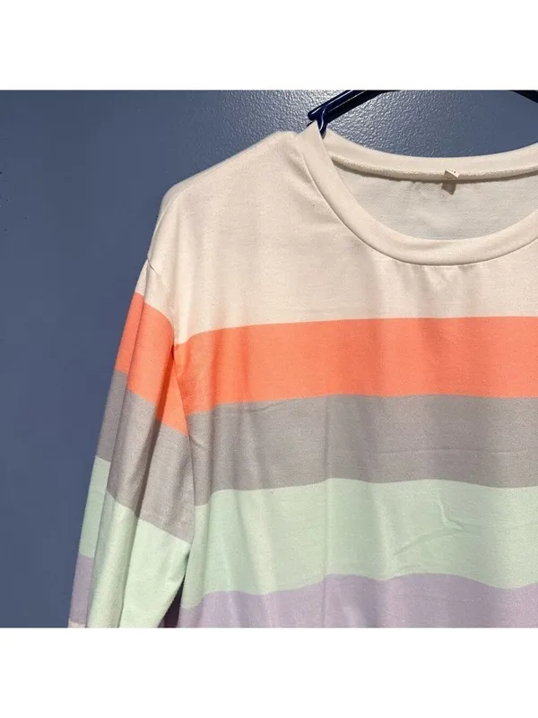 Multicolor Striped Long Sleeve Shirt - Medium - Image 3