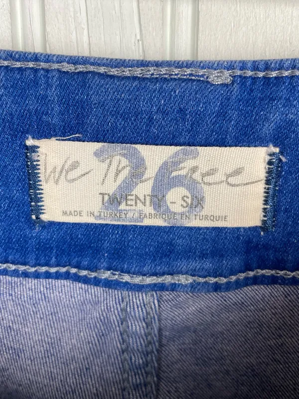 Free People Layla Boho High Rise Flare Leg Jeans Size 26 Electric Blue Denim - Image 8