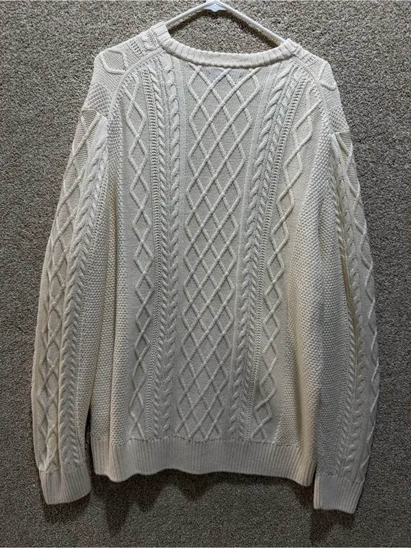 NWT fisherman grandpa sweater knit cotton blend minimalist preppy gift XXL - Image 3