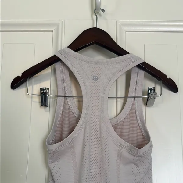 Lululemon White and pink Sleeveless Fitted Backless Tank Top - Image 6