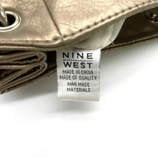 Nine West‎ Shoulder Bag Handbag Bronze Gold Metallic Faux Leather Glam Classic - Image 15