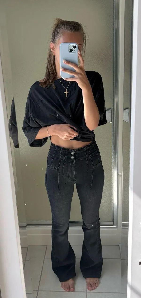 Free People High-Rise Flare Jeans - Image 3