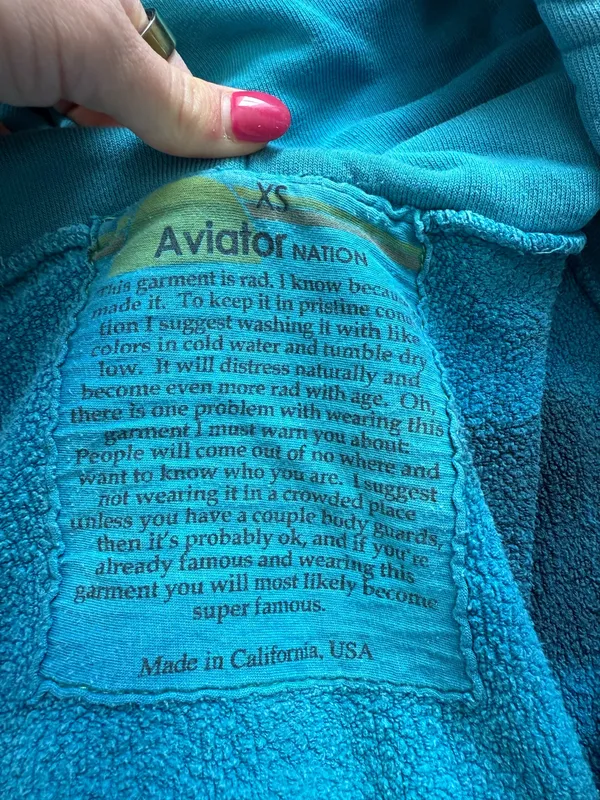 Teal Tie Dye Aviator Nation Zip Up - Image 6