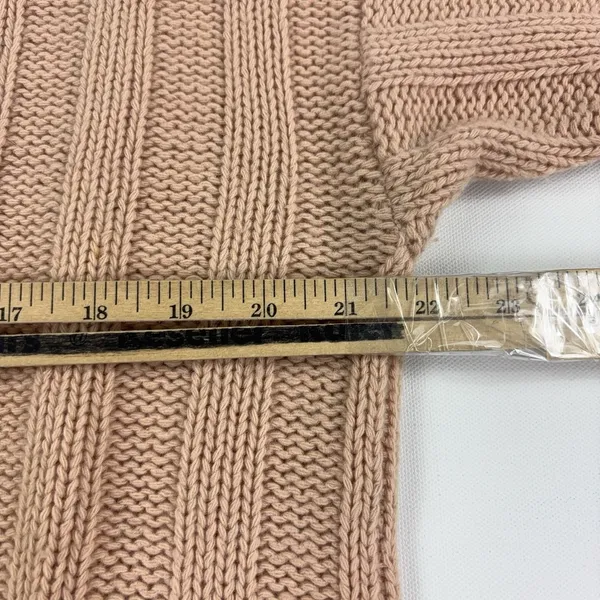 Vintage 80s Neiman Marcus Sweater Womens Large Pink Cashmere Ribbed Crew Neck - Image 6