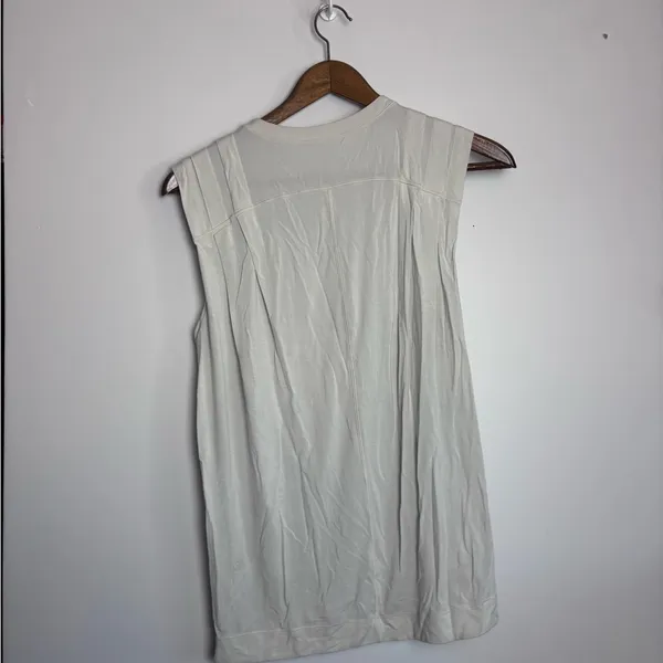 Lululemon White Opal Modal Pleated Shoulder Sleeveless Athletic Tank Top - Image 7