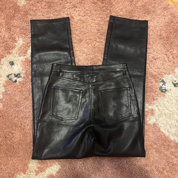 Aritzia Wilfred Womens Sz 4 The Melina Pant Vegan Leather Black #81518 HighWaist - Image 4
