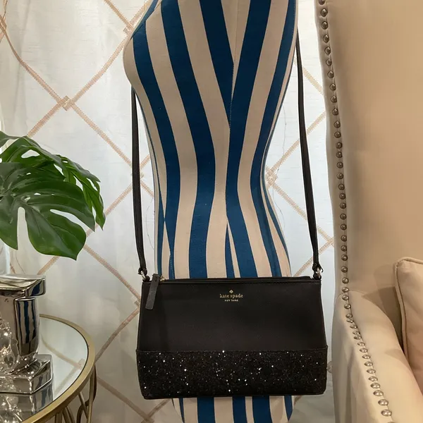 KATE SPADE BLACK‎ FLASH GLITTER CROSSBODY BAG - Image 10