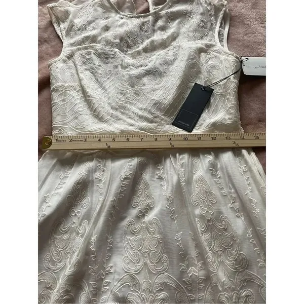 NWT Dolce Vita Kloey Silk Embroidery Dress Ivory Sz S. Formal Bridal cocktail - Image 10