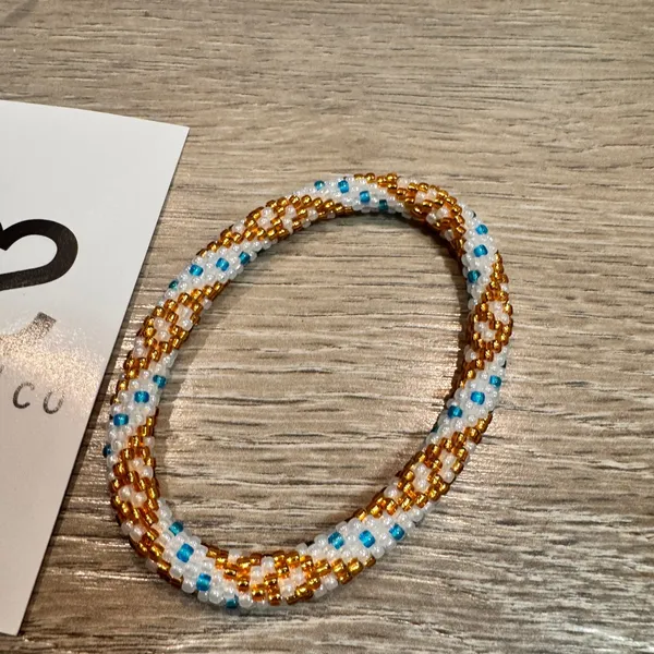 Sashka Co Hand Crocheted Beaded Bracelet Nepal‎ Artisan Fair Trade - Image 2