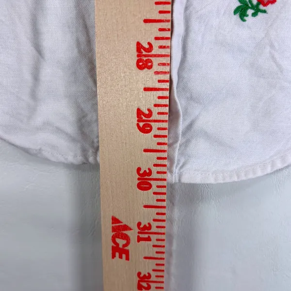 Vintage Polo Ralph Lauren White Embroidered Tie Front Shirt Size Small Flowers - Image 5
