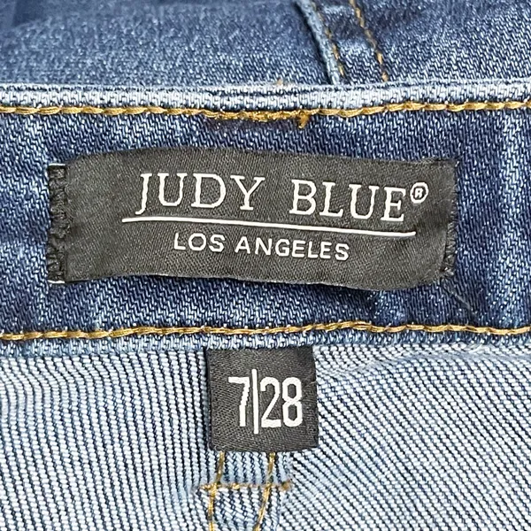 Judy Blue Cargo Wide Leg Jeans Size 7 | 28 High Rise Dark Wash Utility Denim - Image 11