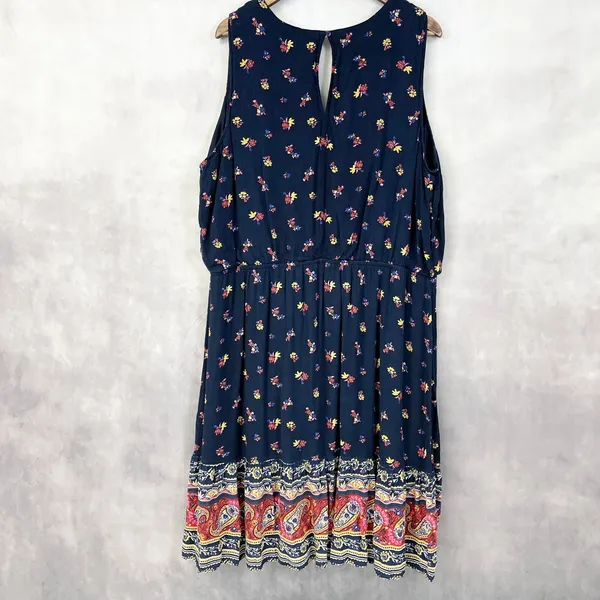 Old Navy Floral Paisley Boho Dress Women XXL Sleeveless‎ Flowy Cottagecore Indie - Image 4