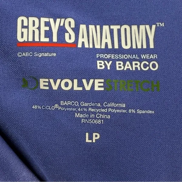 Grey's Anatomy Royal Blue Scrub Pants SZ:LP - Image 6