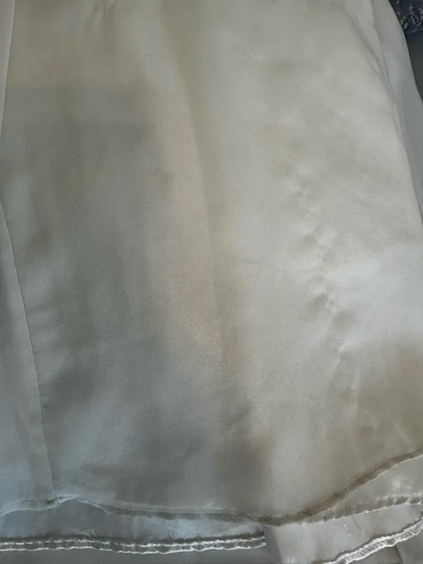 White Wedding Dress Beaded Empire Waist Flowy Evening Prom Size Small - Image 6