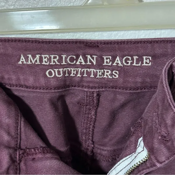 American Eagle Women‎ Purple Cut Off Distressed Shorts Stretch Size 6. - Image 3