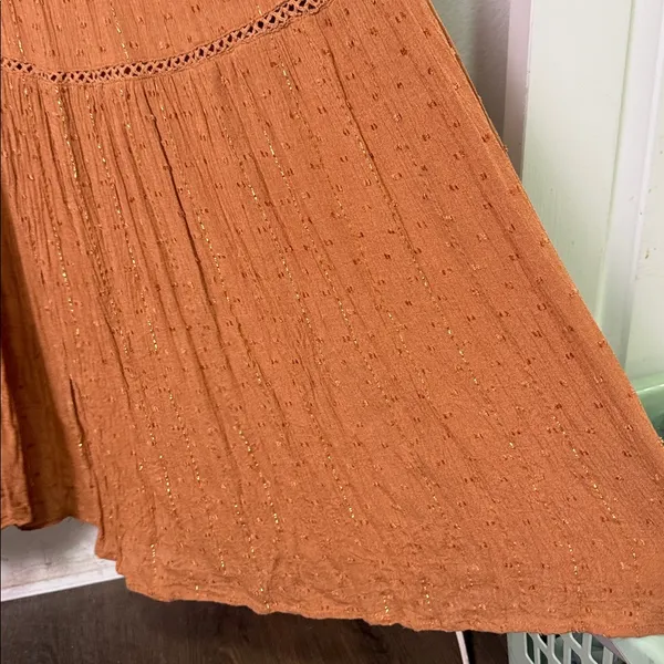 Anthropologie Rusty Peach Tiered Maxi Dress - Image 4