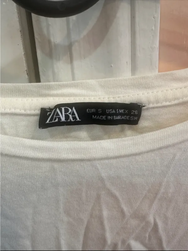 Zara White Front Twist Short Sleeve Tee - Image 2
