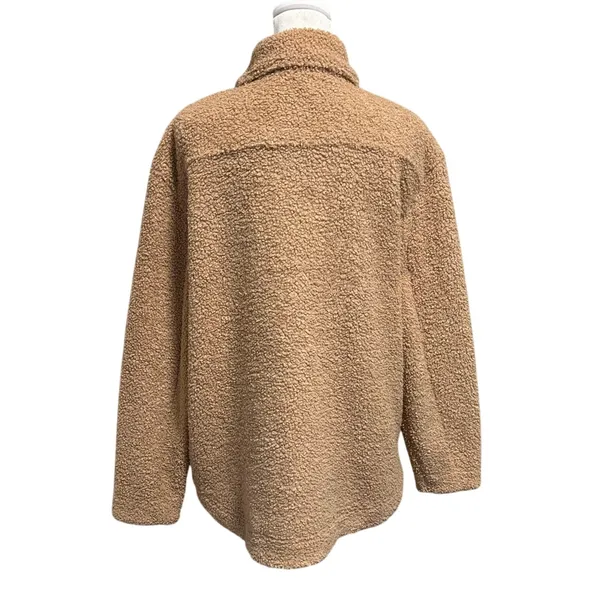 Banana Republic Factory Women’s Size S Bonded Sherpa Shacket Tan Camel - Image 3