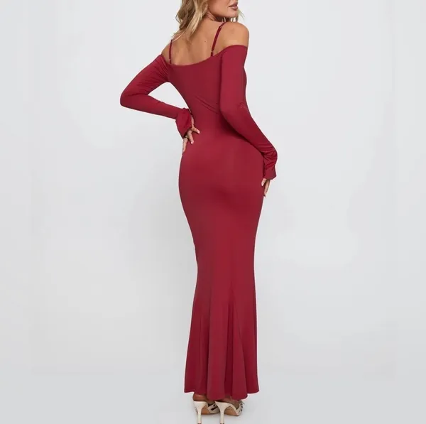 Princess Polly Lucillea Long Sleeve Maxi Dress Red - Image 2