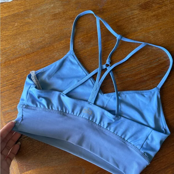Alo Women's Blue Strappy Bralette - Image 4