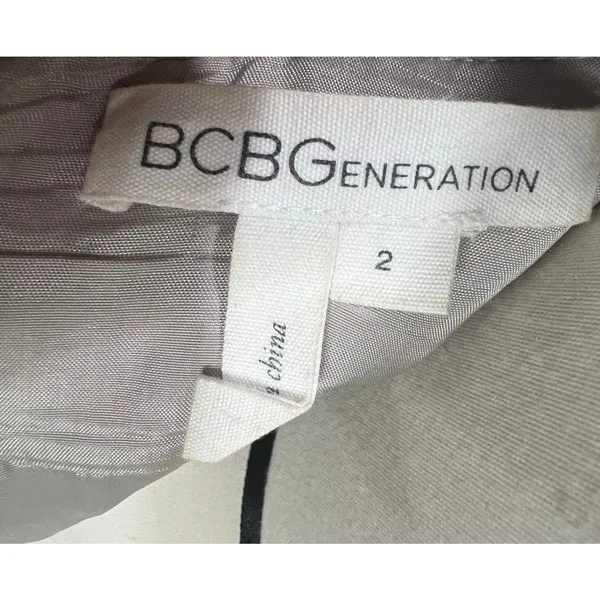 BCBGeneration Mini Dress 2 Light Gray Metallic Studded Pockets Fit Flare HOCO‎ - Image 13