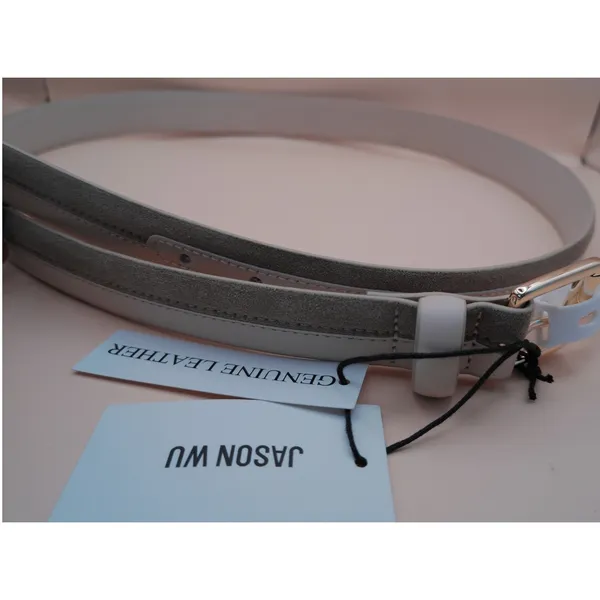 ⁠Jason Wu Leather Skinny Belt Bone‎ Off White Gold Size L JB112602 Old Money - Image 3