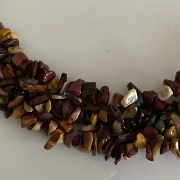 Agate Jasper collar necklace Multicolor natural stone nugget beaded cluster EUC - Image 6