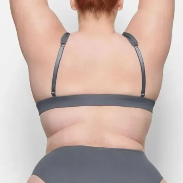 Skims PLUNGE BIKINI TOP SZ M in Gunmetal NWT - Image 2