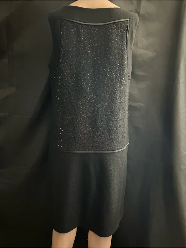 Loft Women’s Black Sequin Front Shift Dress SZ 8 NWT - Image 2