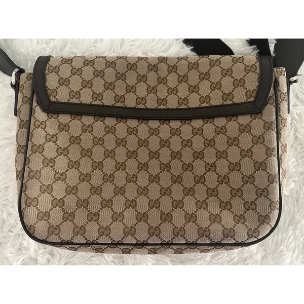 Gucci‎ GG 449171 canvas flap messenger bag - Image 5