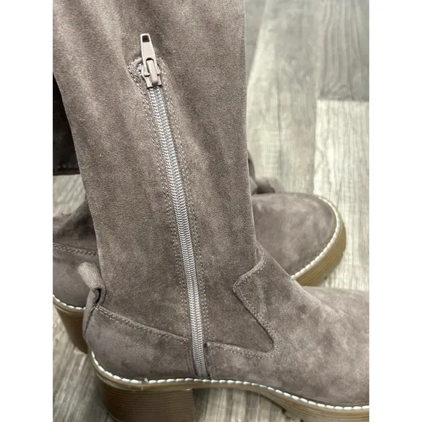 NEW Altar’d State Faux Suede Over The Knee Boots Taupe Chunky Lug Sole Size 8.5M - Image 8
