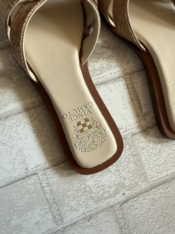 Vince Camuto Beige Tan Braided Slide Sandals - Image 2