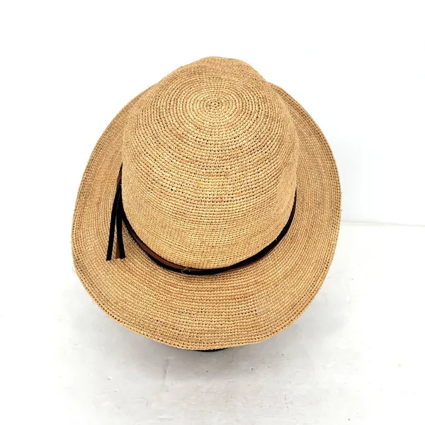 Goorin Bros Haze Fedora Sun Hat Size S Natural Raffia Straw Wide Brim Boho - Image 4