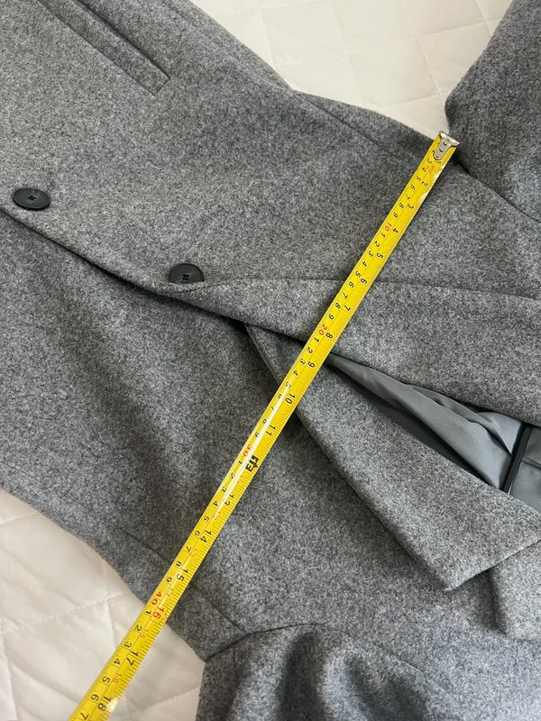 ZARA Gray Longline Coat Tailored Blazer Quiet Luxury Old Money Minimalist XS - Image 5