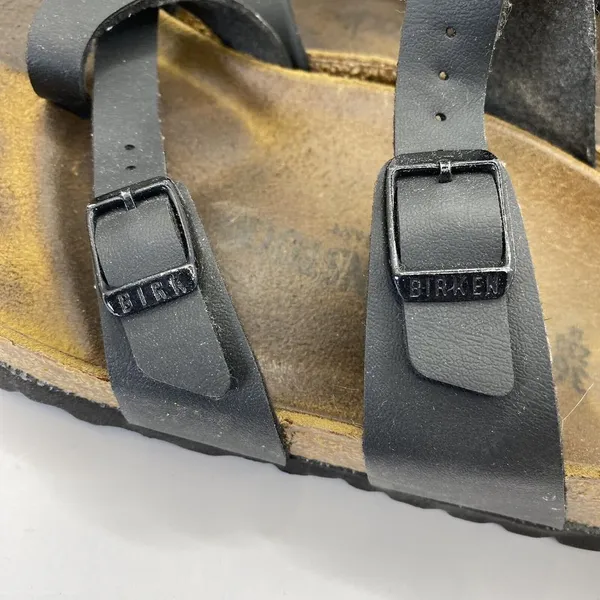 Birkenstock Mayari‎ Birko Flor Black Leather Sandals Womens Sz EU 36 US W5 - Image 9