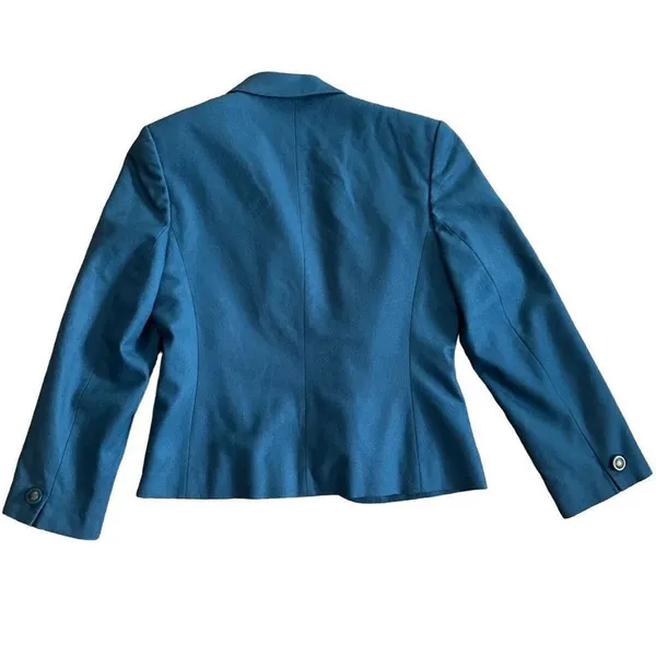 Pendleton Teal 100% Virgin Wool Short Blazer womens Sz‎ 6 1 button closur… - Image 2