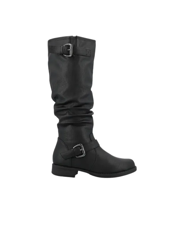 NWT Journee Collection Womens Stormy Boot Faux Leather Slouch Black 8M - Image 2