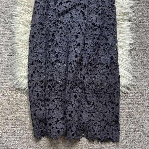 Astr The Label Lace A-Line Midi Dress Navy - Image 10