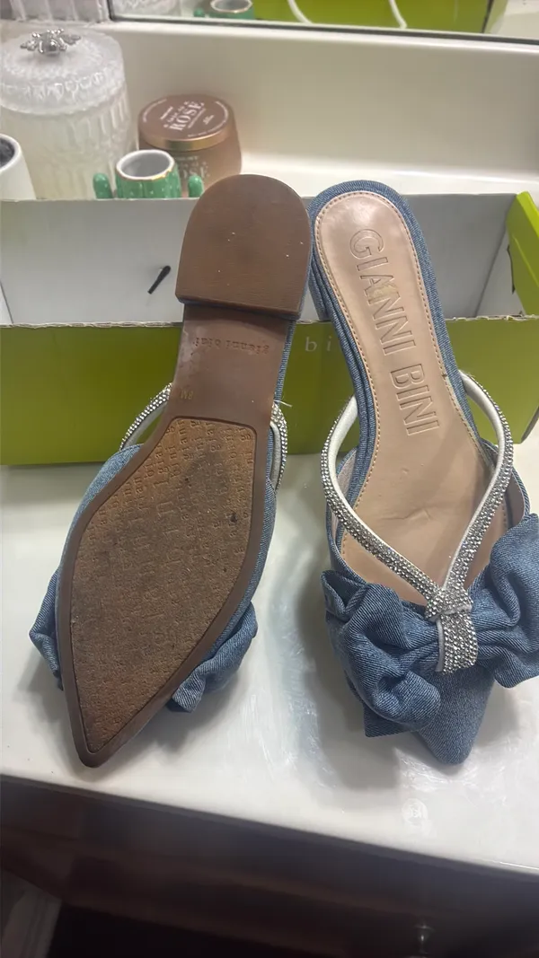 Gianni Bini Denim flat rhinestone size 8 - Image 2