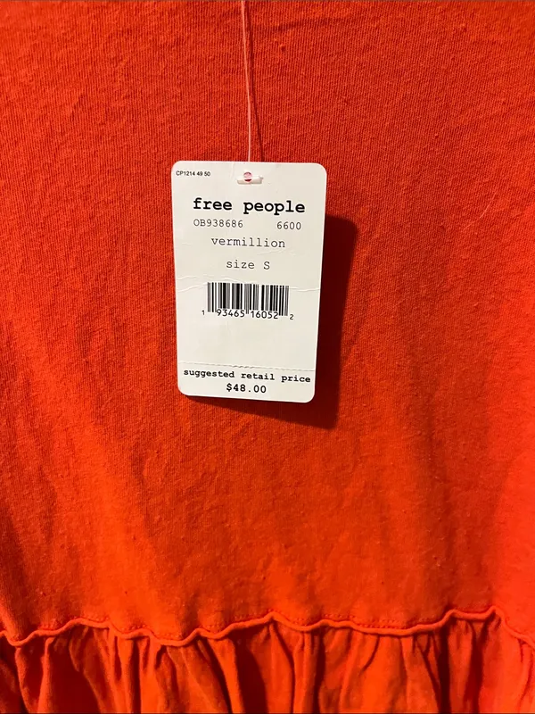 We The Free Vibrant Orange Peplum Sleeveless Top - Image 4
