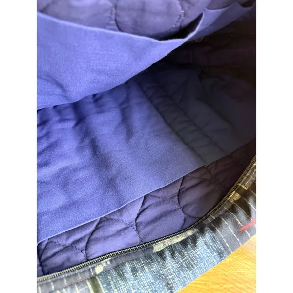 Artisan Quilted Patchwork Indigo Duffel Weekender Bag Large Blue Boho Style‎ - Image 11