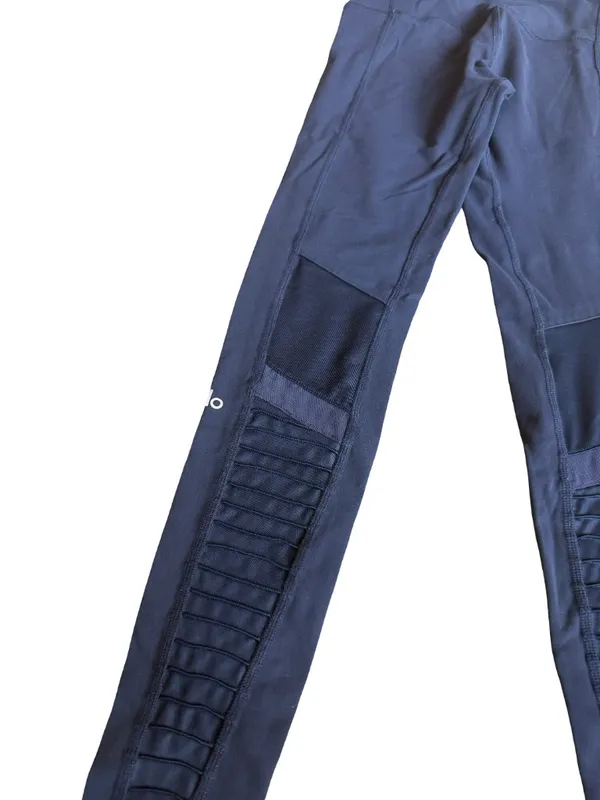 Alo Yoga High-Waisted Moto Leggings Navy Stretch Ankle Length Workout Size XS - Image 11