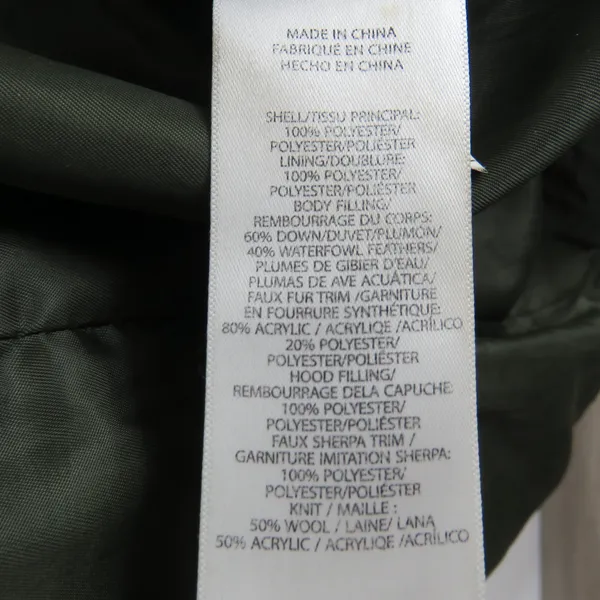 Ralph Lauren Women's Olive Green Long Puffer Coat Fur Hood Medium Down Filled - Image 12