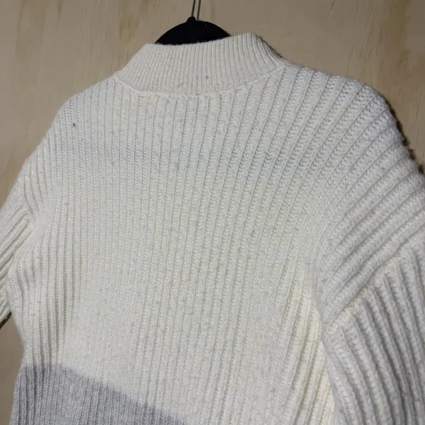 Talbots Sweater Womens Small Gray Colorblock 1/4‎ Zip Long Sleeves Ribbed - Image 8