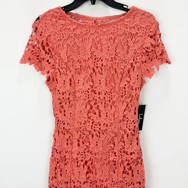Lulus Paramour Coral Orange Lace Backless Bodycon Dress Party Medium NWT - Image 7