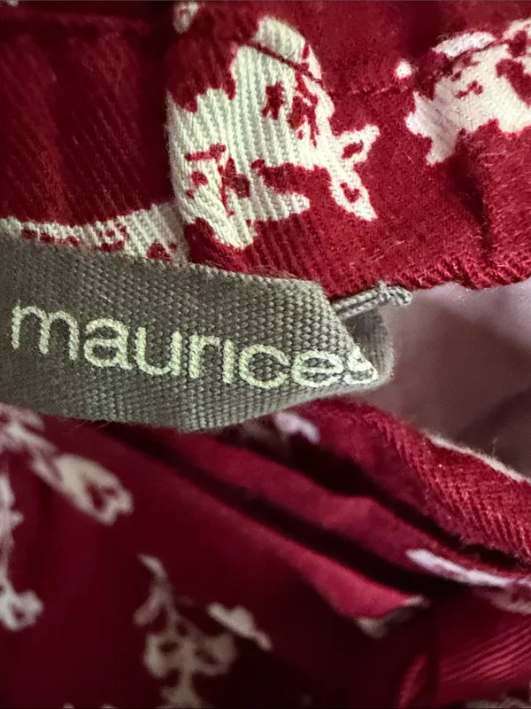 Maurices Burgundy Floral Tie-Waist High-Rise Shorts - Image 2